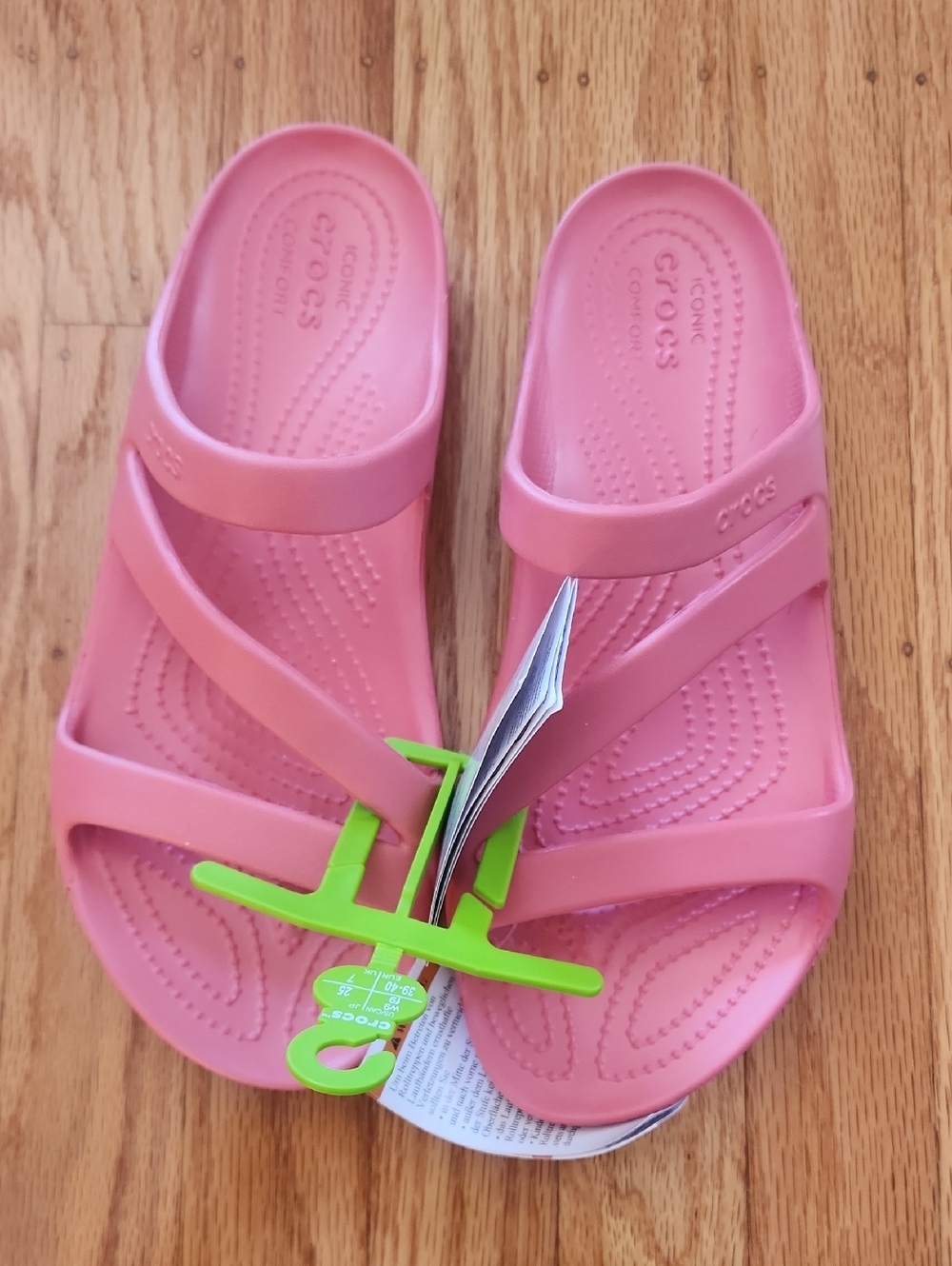 NWT CROCS Pink Women's Slip-On Sandals-SZ 9 - Picture 2 of 4